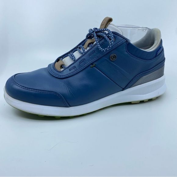 FootJoy Women’s Stratos Waterproof Leather Golf Shoes Color Blue SZ 8 - Picture 4 of 10